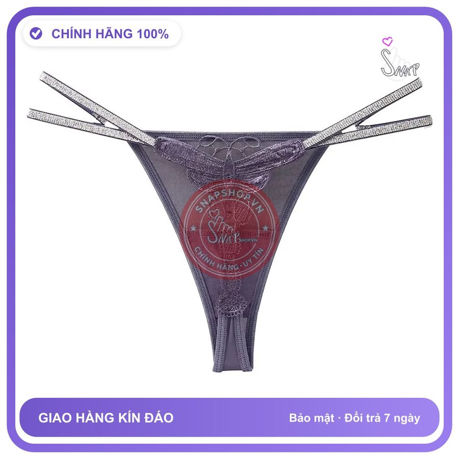 Quần Lót Lọt Khe Sexy Họa Tiết Bướm Gợi T359 Tím chính hãng - co giãn thoải mái, set đầy đủ phụ kiện, chất vải mềm mát - giao hàng che tên kín đáo