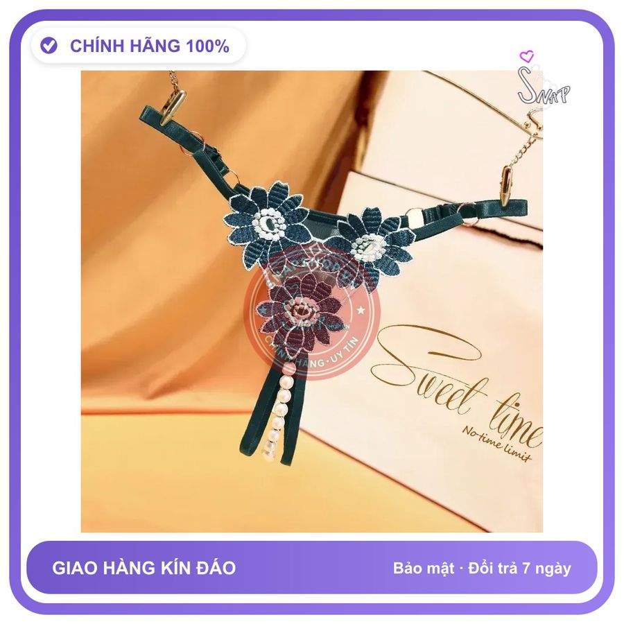 Quần Lót Sexy Xẻ Đáy Đính Cườm Hạt Cực T365 Xanh Lá chính hãng - chất vải mềm mát, đường may tỉ mỉ, tôn dáng quyến rũ - giao hàng che tên kín đáo