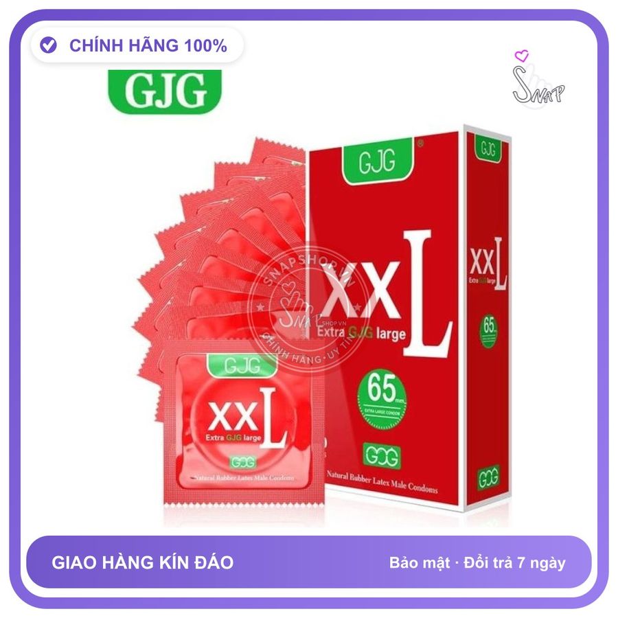 Bao Cao Su GJG Size Lớn XXL 56mm chính hãng - có hương thơm, ôm sát cảm giác thật, chất liệu latex an toàn - giao hàng che tên kín đáo