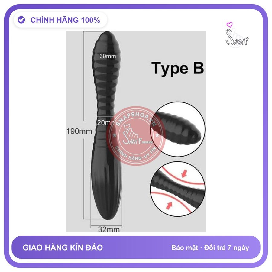 Que Cắm Hậu Môn Baile Silicon Mềm Dẻo Type B chính hãng - silicone mềm, chất liệu an toàn cho da, dễ vệ sinh - giao hàng che tên kín đáo