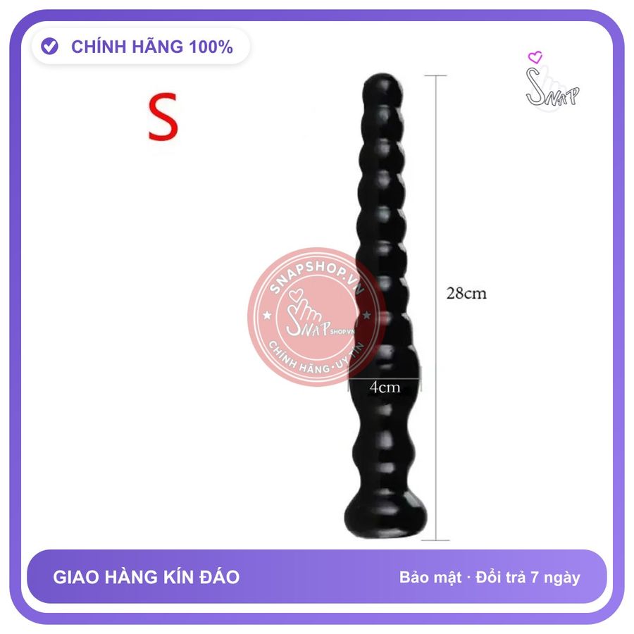 Plug Dạng Chuỗi Hạt Silicon Nguyên Khối 28cm chính hãng - sạc USB, silicone mềm mại, chất liệu an toàn cho da - giao hàng che tên kín đáo