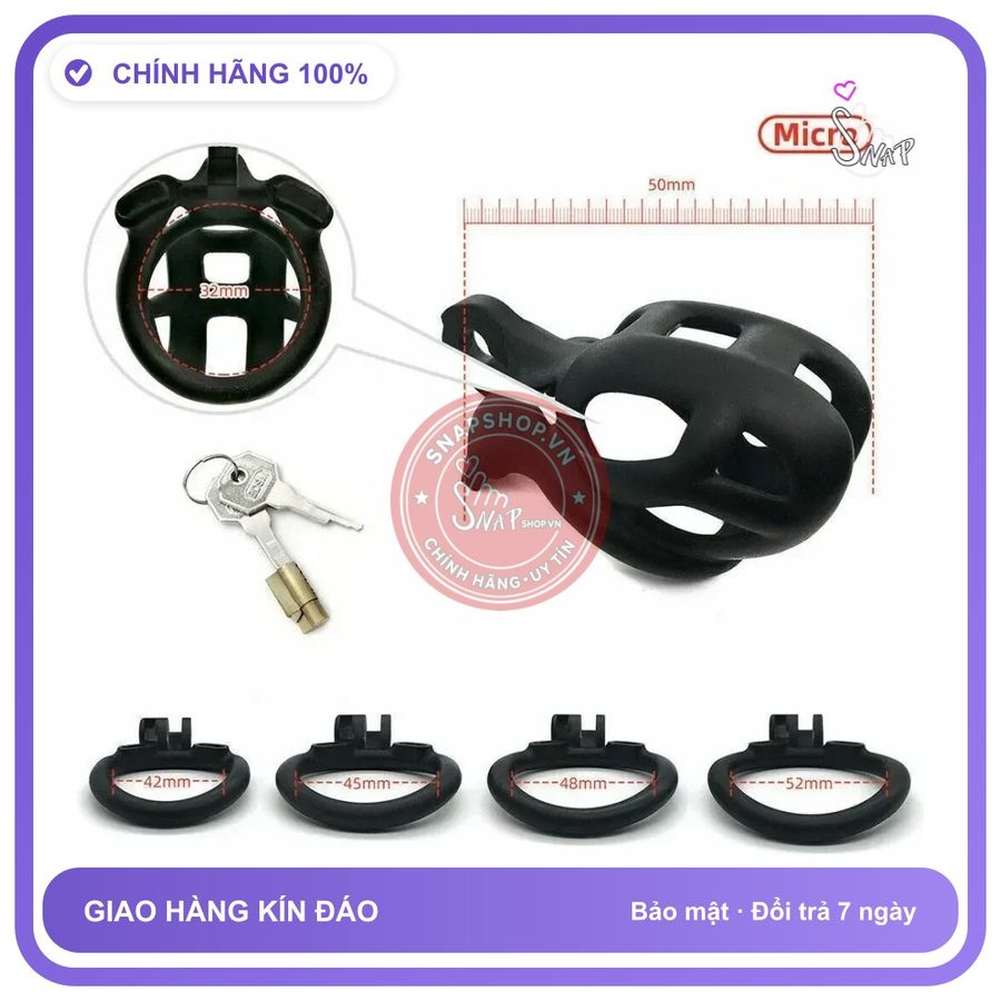 Khóa Dương Vật Cobra Đen Nhám Micro chính hãng - chất vải mềm mát, đường may tỉ mỉ, tôn dáng quyến rũ - giao hàng che tên kín đáo