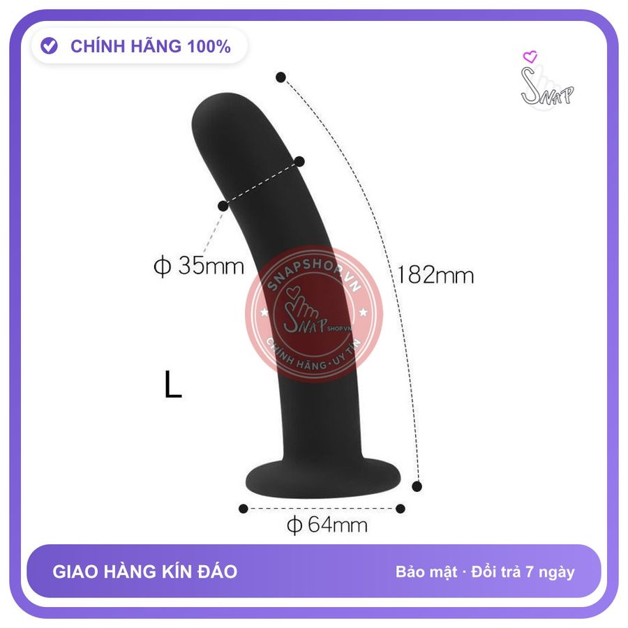 Plug Silicon Trơn Cong Nhẹ Size L chính hãng - silicone mềm mại, chất liệu an toàn cho da, dễ vệ sinh - giao hàng che tên kín đáo