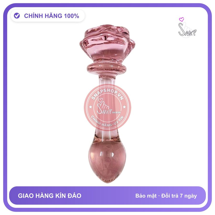 Plug Thủy Tinh Hoa Hồng Pha Lê Tinh Xảo Trơn Mịn chính hãng - sạc USB, rung êm không tiếng động, chất liệu an toàn cho da - giao hàng che tên kín đáo