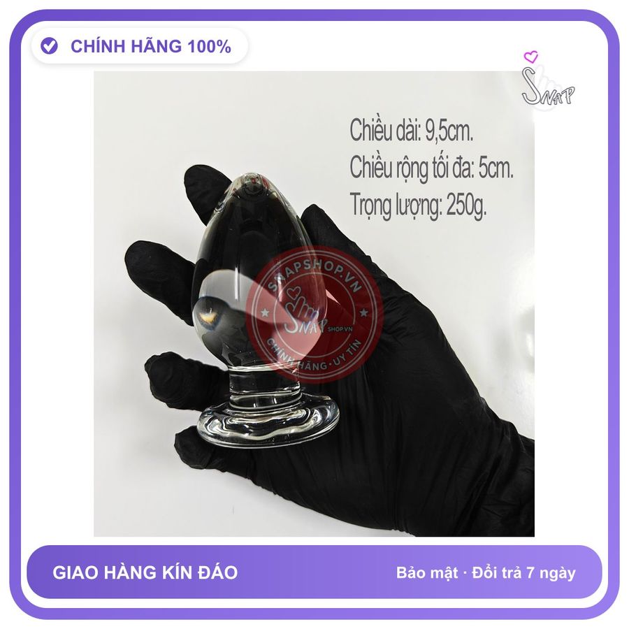 Plug Thủy Tinh Trong Suốt Size Lớn Mẫu 4 chính hãng - sạc USB, chất liệu an toàn cho da, dễ vệ sinh - giao hàng che tên kín đáo