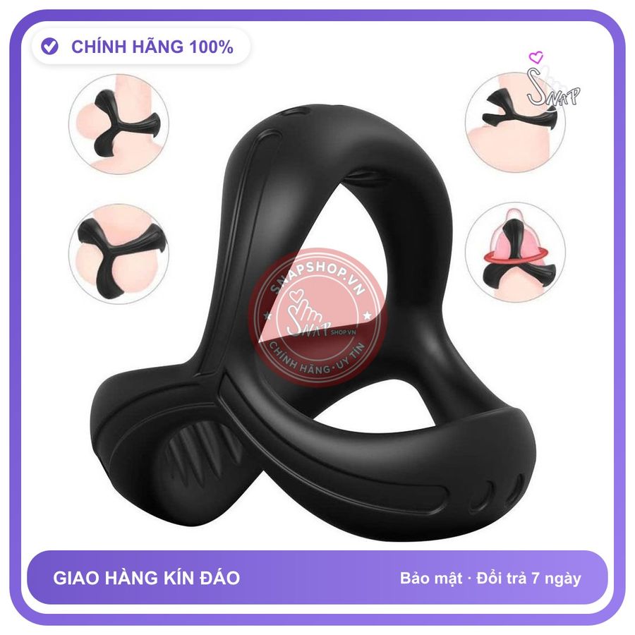 Vòng Đeo 3 Nhánh Dạng Dày Siết Chặt Cao Su chính hãng - rung êm không tiếng động, chất liệu an toàn cho da, dễ vệ sinh - giao hàng che tên kín đáo