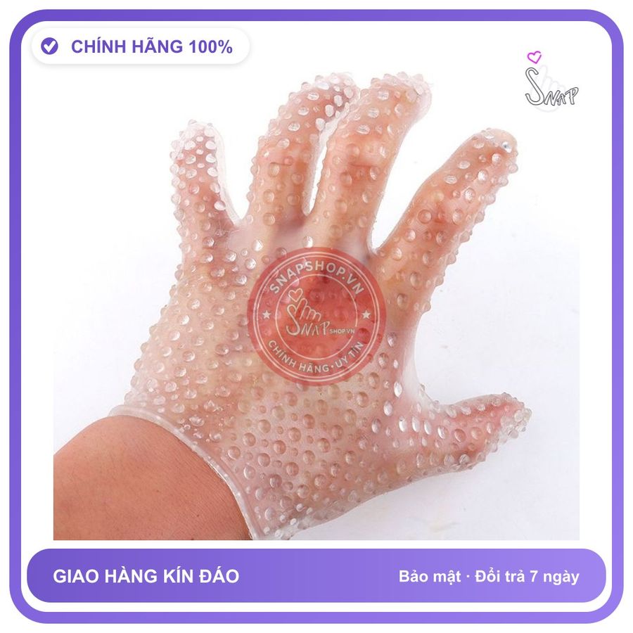 Bao Tay Gai Silicon Mềm Dẻo Trong Suốt chính hãng - có gai nổi, ôm sát cảm giác thật, chất liệu latex an toàn - giao hàng che tên kín đáo