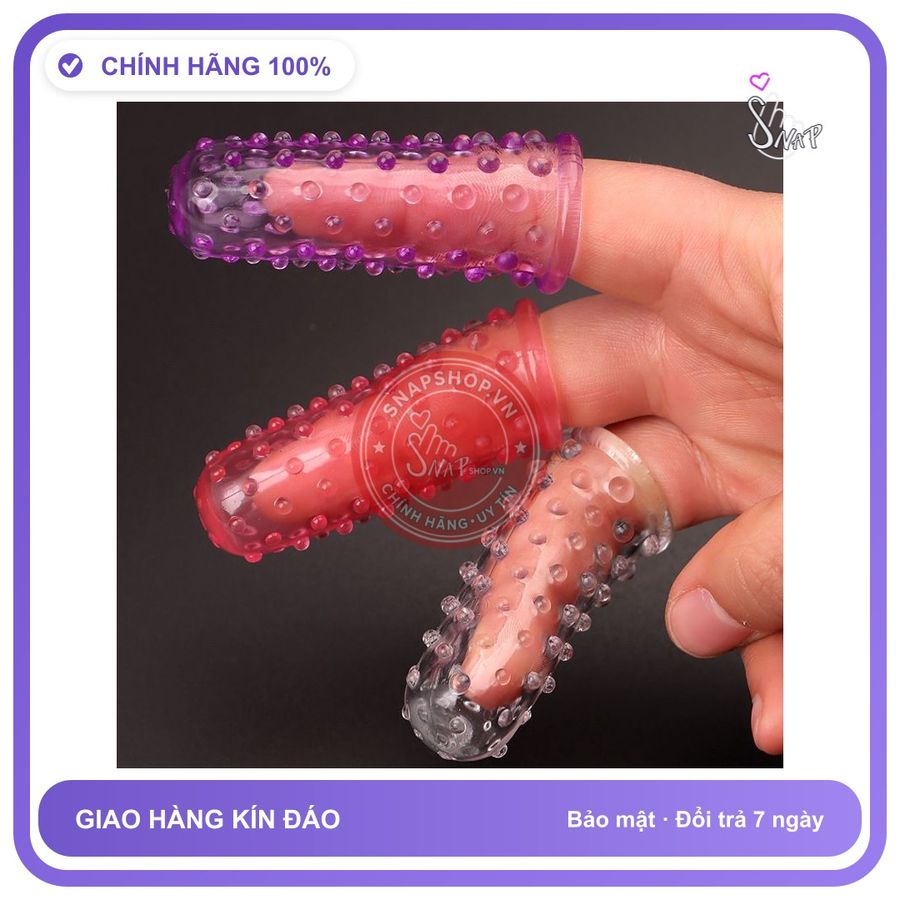 Bao Cao Su Ngón Tay Silicon Có Gai chính hãng - có gai nổi, ôm sát cảm giác thật, chất liệu latex an toàn - giao hàng che tên kín đáo