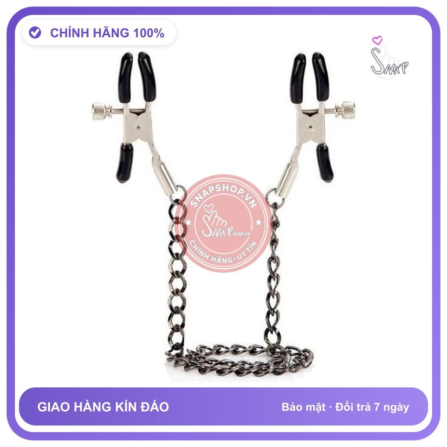 Kẹp Vú Dây Nối Có Núm Cao Su chính hãng - chất liệu an toàn cho da, dễ vệ sinh, êm ái khi dùng - giao hàng che tên kín đáo