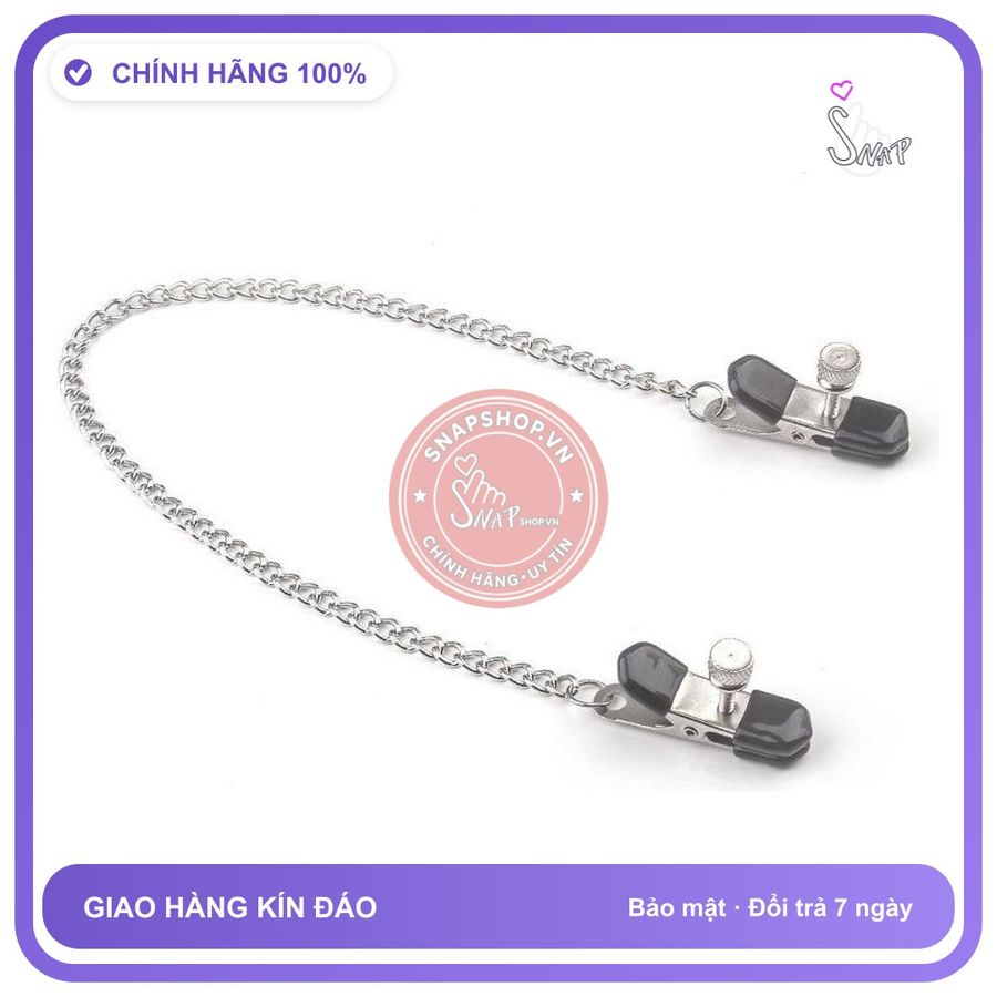 Kẹp Vú Chặt Bản Dày Đẹp Inox Núm Cao Su chính hãng - sạc USB, rung êm không tiếng động, chất liệu an toàn cho da - giao hàng che tên kín đáo