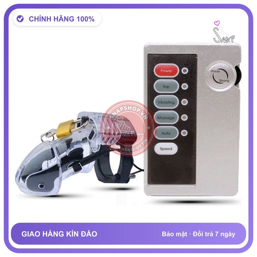 Bộ Khoá Cu Kích Shock Điện Có Thể Điều Chỉnh Size Vòng chính hãng - chất liệu an toàn cho da, dễ vệ sinh, êm ái khi dùng - giao hàng che tên kín đáo