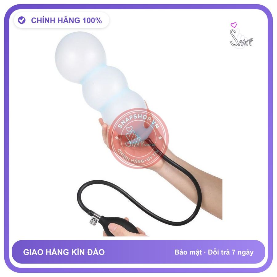Plug Bơm Ass Lên Đến 13cm Dạ Quang/Đen chính hãng - sạc USB, silicone mềm mại, chất liệu an toàn cho da - giao hàng che tên kín đáo