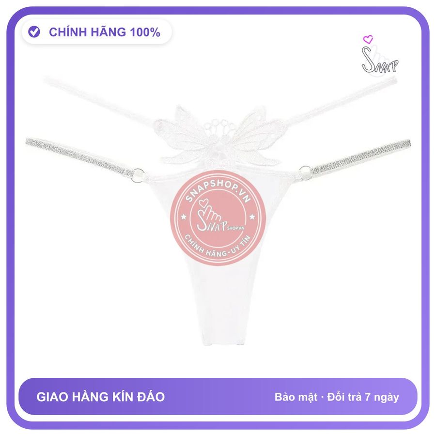 Quần Lót Lọt Khe Sexy Thêu Hoa Bướm Quyến T361 Trắng chính hãng - phối ren, co giãn thoải mái, freesize - giao hàng che tên kín đáo