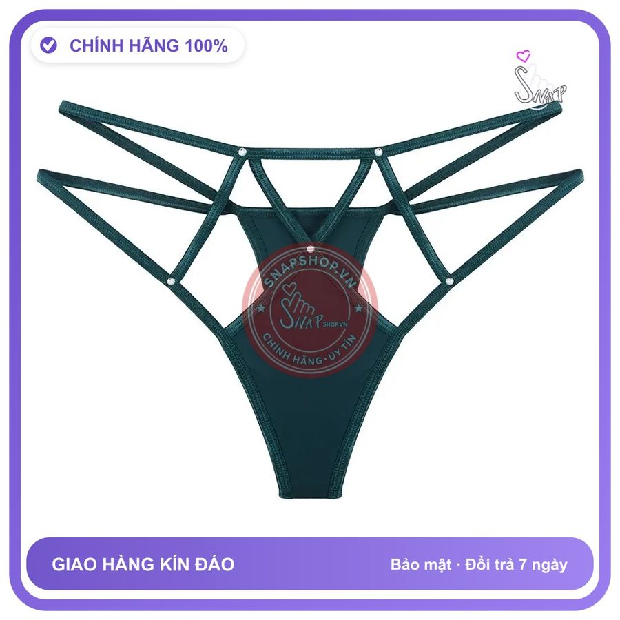 Quần Lót Lọt Khe Sexy Lưng Cao Đính Hạt T353 Xanh Ngọc chính hãng - chất lụa mát mềm, co giãn thoải mái, freesize - giao hàng che tên kín đáo