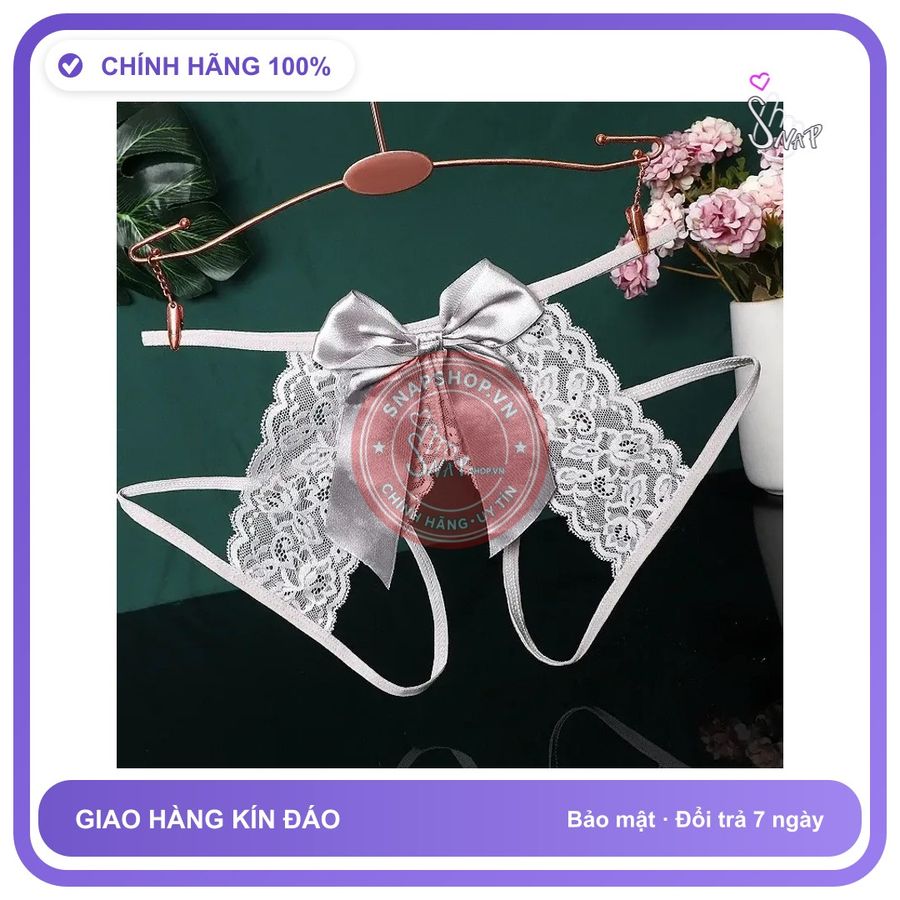 Quần Lót Ren Hoa Xẻ Đáy Cạp Cao Sexy T338 Trắng chính hãng - phối ren, co giãn thoải mái, freesize - giao hàng che tên kín đáo