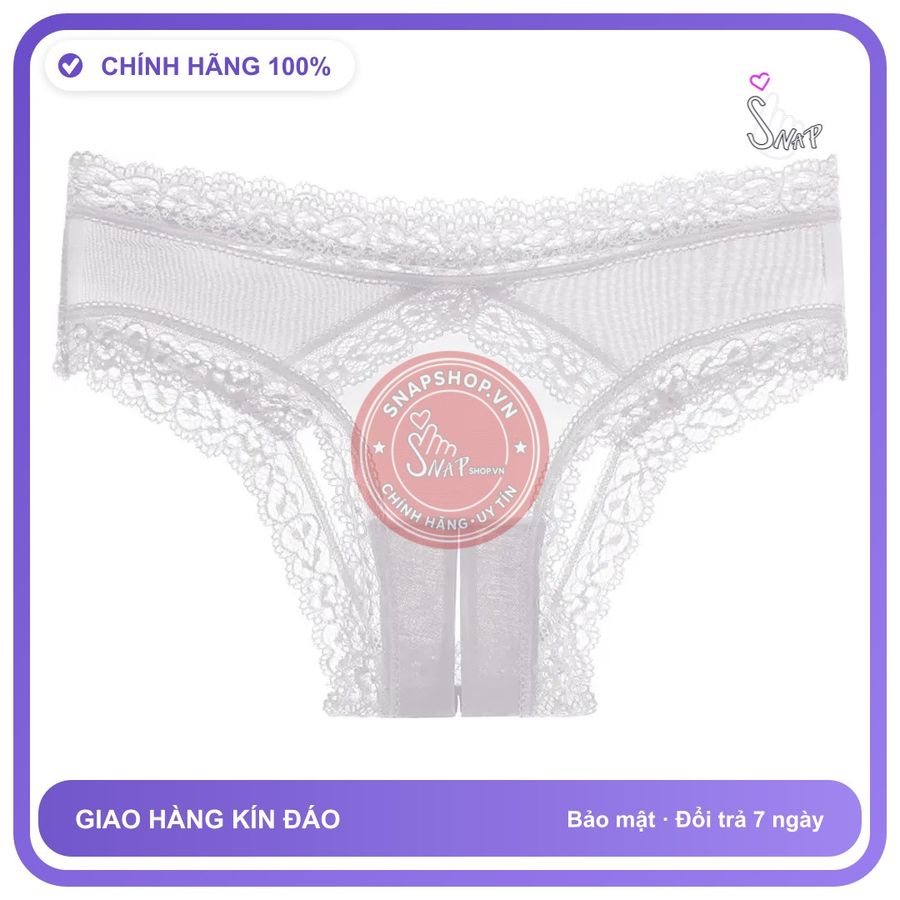 Quần Lót Ren Xẻ Đáy Siêu Mỏng Sexy Gợi T333 Trắng chính hãng - phối ren, co giãn thoải mái, freesize - giao hàng che tên kín đáo