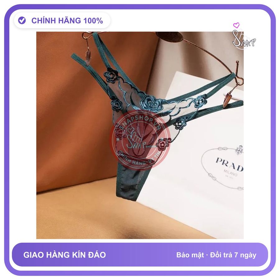 Quần Lót Nữ Lọt Khe Ren Lưới Xuyên Thấu T331 Xanh Ngọc chính hãng - phối ren, freesize, chất vải mềm mát - giao hàng che tên kín đáo
