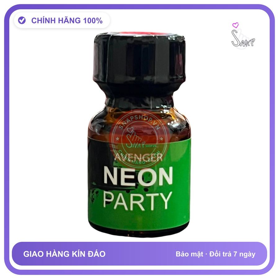 Popper Avenger Neon Party Green 10ml PWD USA chính hãng - chai 10ml, hàng chuẩn nhập khẩu, nắp kín không bay hơi - giao hàng che tên kín đáo