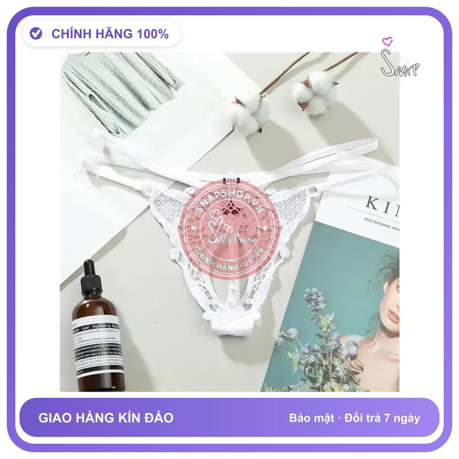 Quần Lót Đính Hạt Lọt Khe Sexy Bonita Phối T308 Trắng chính hãng - co giãn thoải mái, freesize, chất vải mềm mát - giao hàng che tên kín đáo