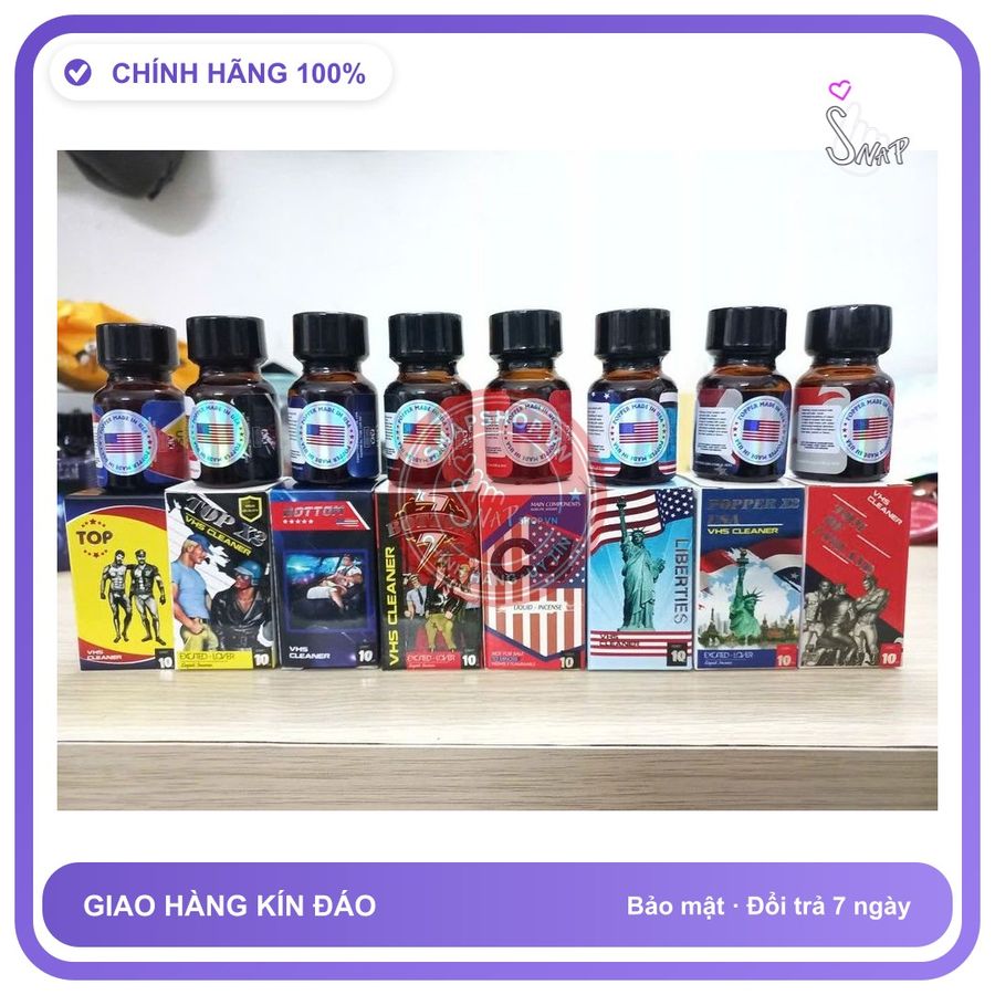 Chai hít tăng khoái cảm Popper TOP 10ml Sale Popper 10ml USA, Hàng Chính hãng, Cực Mạnh, Phê Lâu, lấy ngẫu nhiên