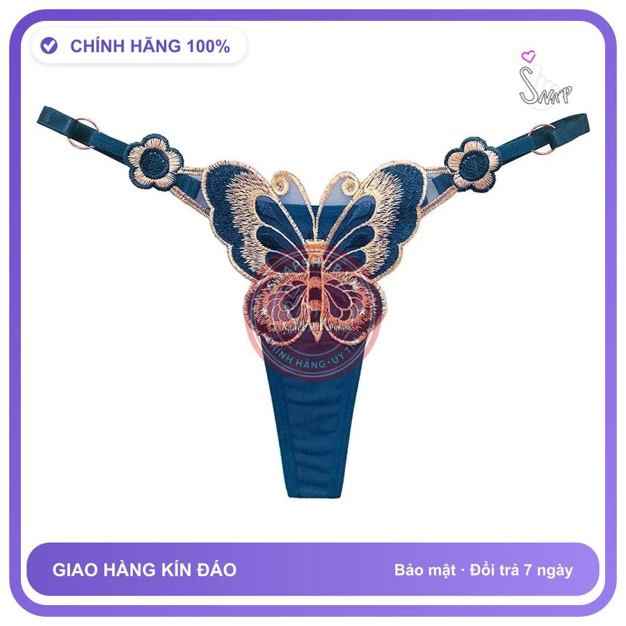 Quần Lót Lọt Khe Hình Bướm Gợi Cảm Quan T304 Xanh Royal chính hãng - co giãn thoải mái, freesize, chất vải mềm mát - giao hàng che tên kín đáo