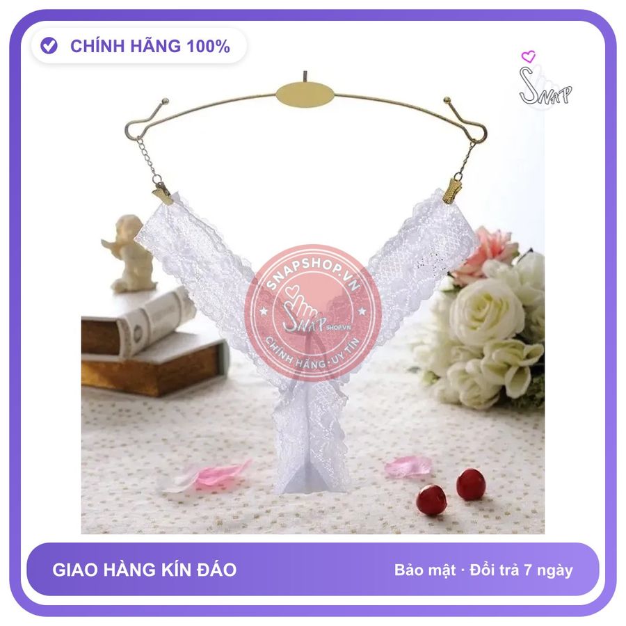 Quần Lót Ren Mềm Mịn Lọt Khe Siêu Mỏng T302 Trắng chính hãng - phối ren, co giãn thoải mái, freesize - giao hàng che tên kín đáo