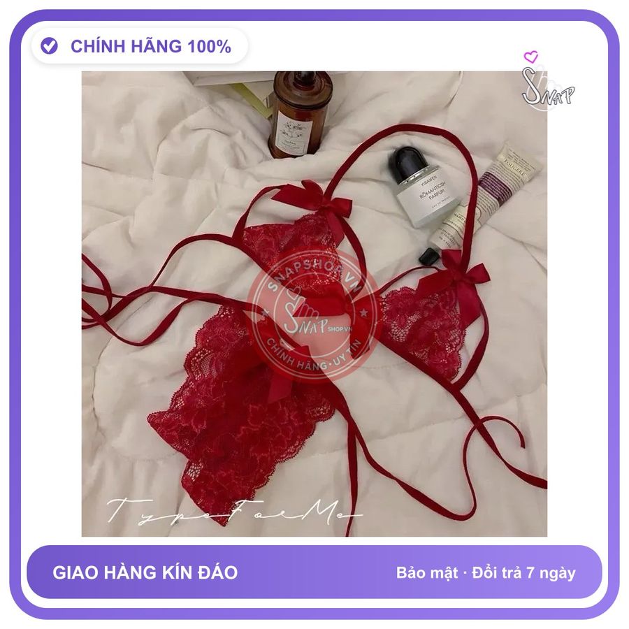 Đồ Lót Sexy Ren Hoa Xuyên Thấu Gợi Cảm T350 Đỏ chính hãng - phối ren, co giãn thoải mái, freesize - giao hàng che tên kín đáo