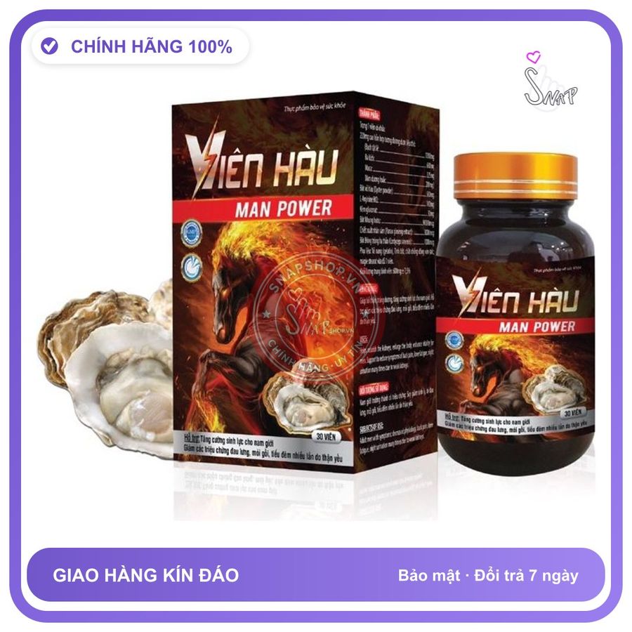 Viên Hàu Men Power – Lọ 30 Viên chính hãng - chất liệu an toàn cho da, dễ vệ sinh, êm ái khi dùng - giao hàng che tên kín đáo