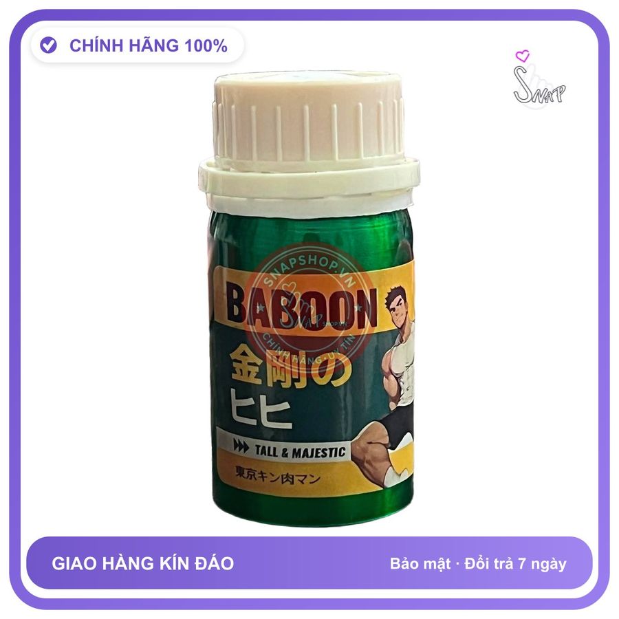 Popper Khô Baboon USA 60g chính hãng - hương dịu không nồng, hàng chuẩn nhập khẩu, nắp kín không bay hơi - giao hàng che tên kín đáo