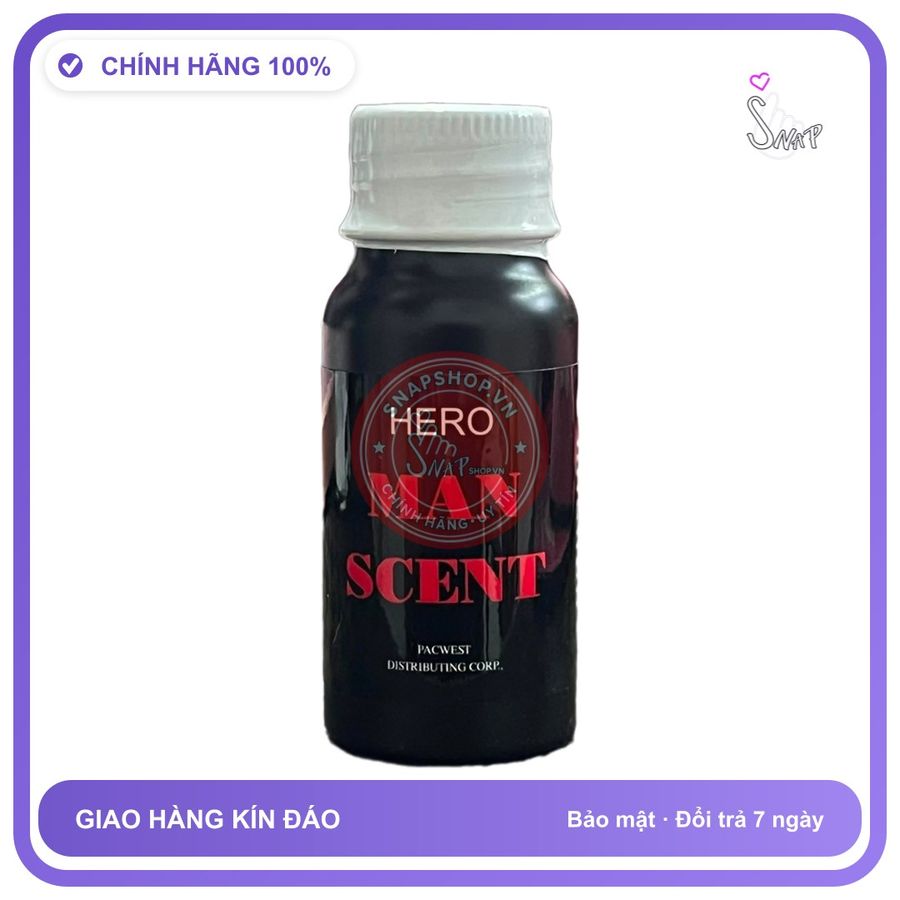 Popper Khô Hero Man Scent USA 60g chính hãng - hương dịu không nồng, hàng chuẩn nhập khẩu, nắp kín không bay hơi - giao hàng che tên kín đáo