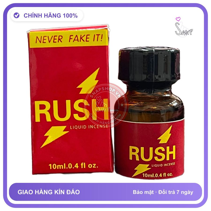 Popper Rush 10ml Never Fake It USA chính hãng - chai 10ml, hương dịu không nồng, hàng chuẩn nhập khẩu - giao hàng che tên kín đáo