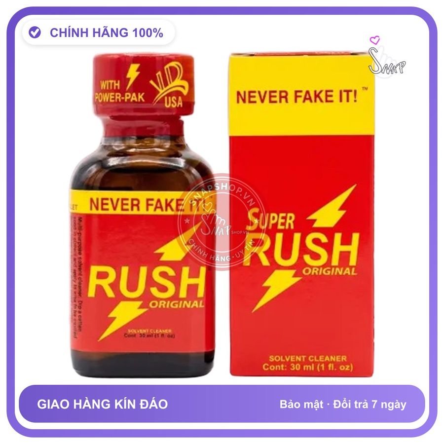 Popper Super Rush Original 30ml Chuẩn PWD Hoa Kỳ chính hãng - chai 30ml, hương dịu không nồng, hàng chuẩn nhập khẩu - giao hàng che tên kín đáo