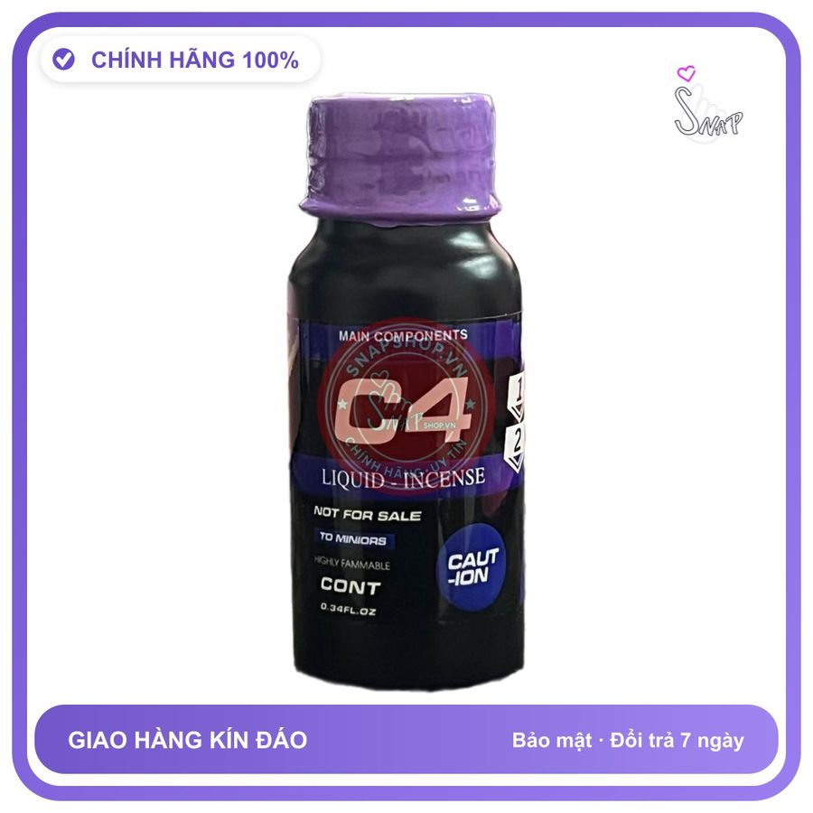 Popper Khô C4 Tím Chai Nhôm 60g chính hãng - hàng chuẩn nhập khẩu, nắp kín không bay hơi, dùng được nhiều lần - giao hàng che tên kín đáo