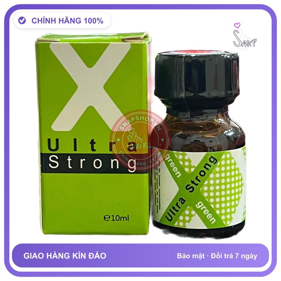 Popper X Ultra Strong Green 10ml USA chính hãng - chai 10ml, hương dịu không nồng, hàng chuẩn nhập khẩu - giao hàng che tên kín đáo