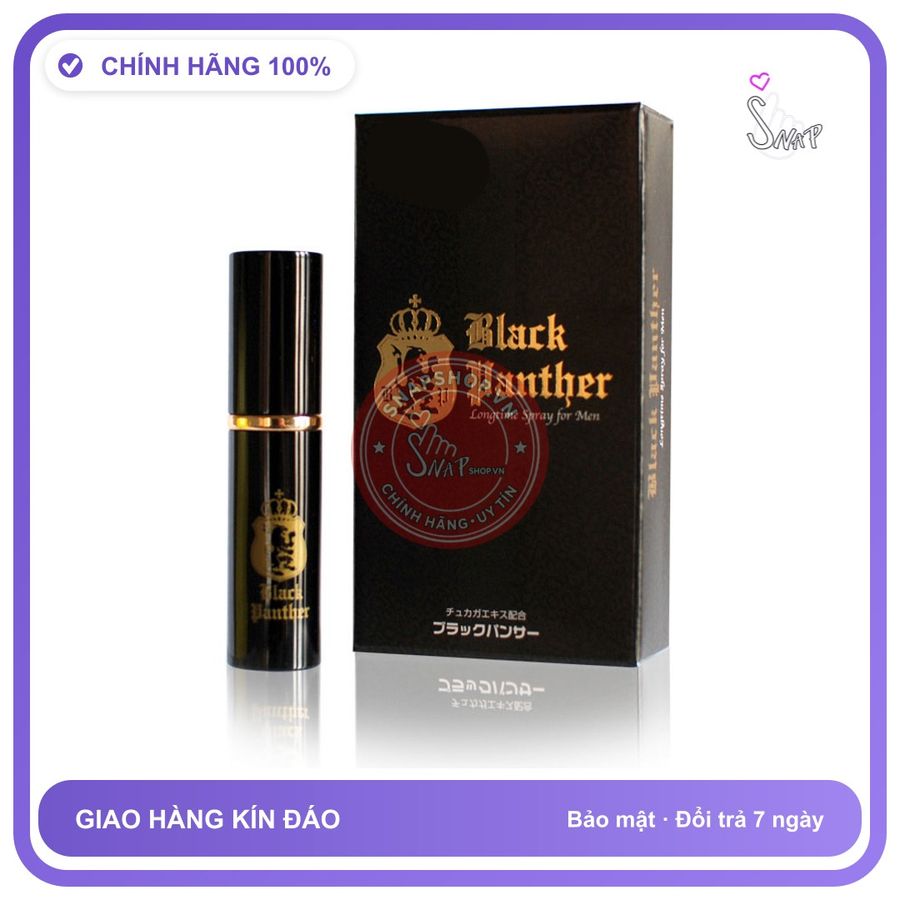 Chai Xịt Black Panther Nhật Bản Hỗ Trợ Kéo chính hãng - kéo dài thời gian, 10ml, thấm nhanh không nhờn rít - giao hàng che tên kín đáo