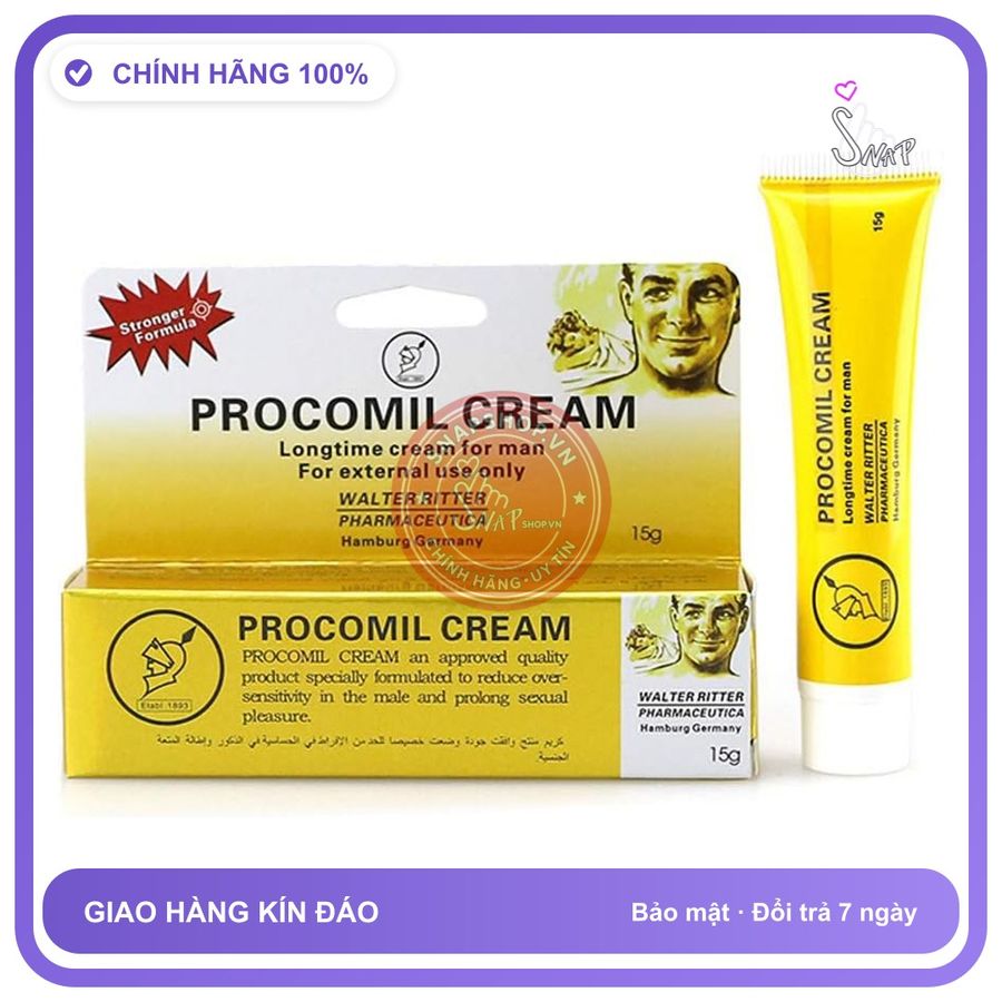 Kem Bôi Procomil Cream (Đức) — Hỗ Trợ Kéo chính hãng - kéo dài thời gian, 15g, thấm nhanh không nhờn rít - giao hàng che tên kín đáo