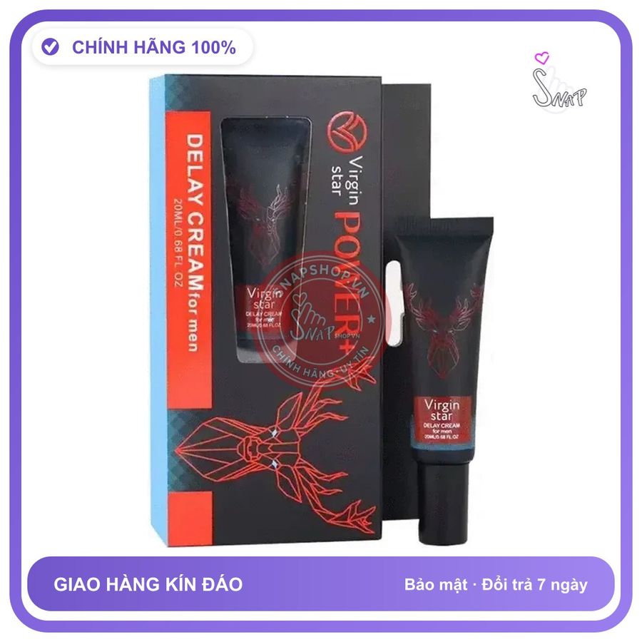Gel Bôi Virgin Star Power + Delay Cream chính hãng - kéo dài thời gian, 20ml, thấm nhanh không nhờn rít - giao hàng che tên kín đáo