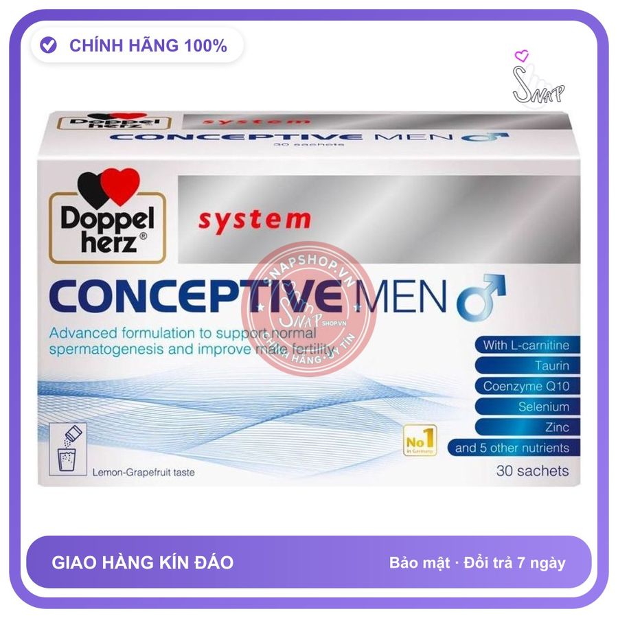 Viên uống hỗ trợ điều trị hiếm muộn nam giới CONCEPTIVE MEN (Doppelherz) hộp 30 gói x 10g
