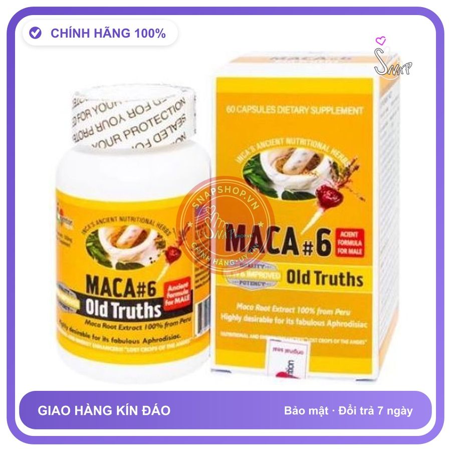 Viên uống giúp tăng cường chức năng thận, tăng năng lượng Maca #6 Old Truths hộp 1 lọ 60 viên
