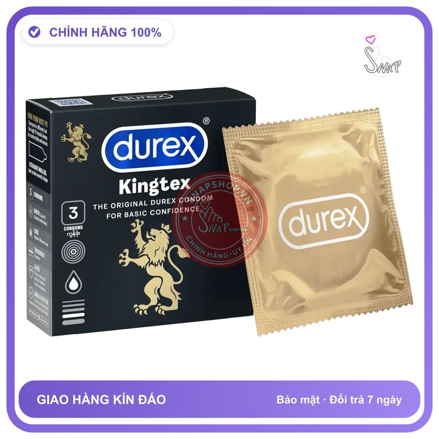 Bao cao su Durex Kingtex hộp 3 hàng có sẵn