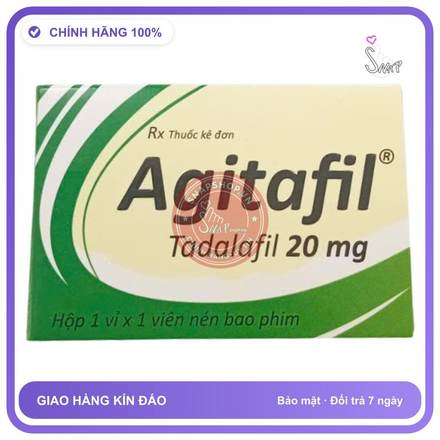 Thuốc Cường Dương Agitafil Tadalafil 20mg chính hãng - silicone mềm mại, chất liệu an toàn cho da, dễ vệ sinh - giao hàng che tên kín đáo