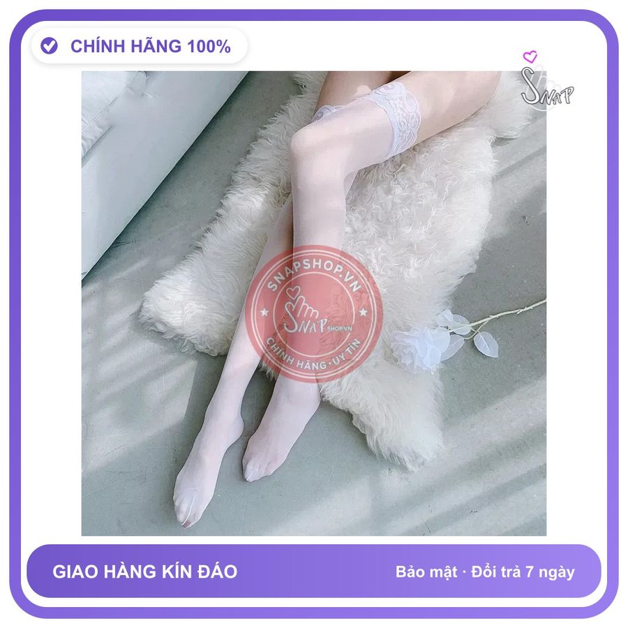 Vớ Đùi Xuyên Thấu Viền Ren Sexy Gợi Cảm T902 Trắng chính hãng - phối ren, co giãn thoải mái, chất vải mềm mát - giao hàng che tên kín đáo