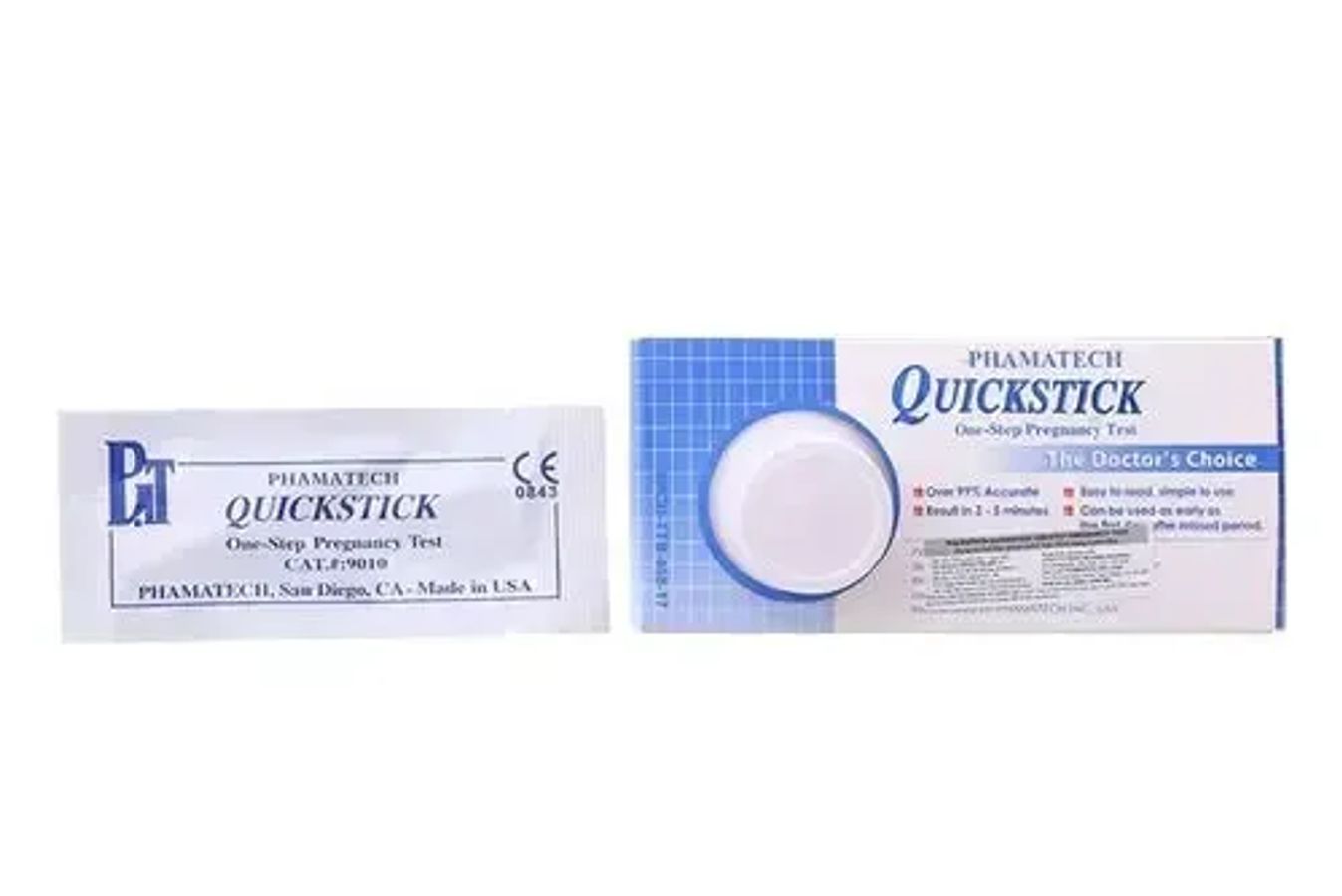 Que thử thai Quickstick Phamatech Hộp 1 que và 1 cốc thử