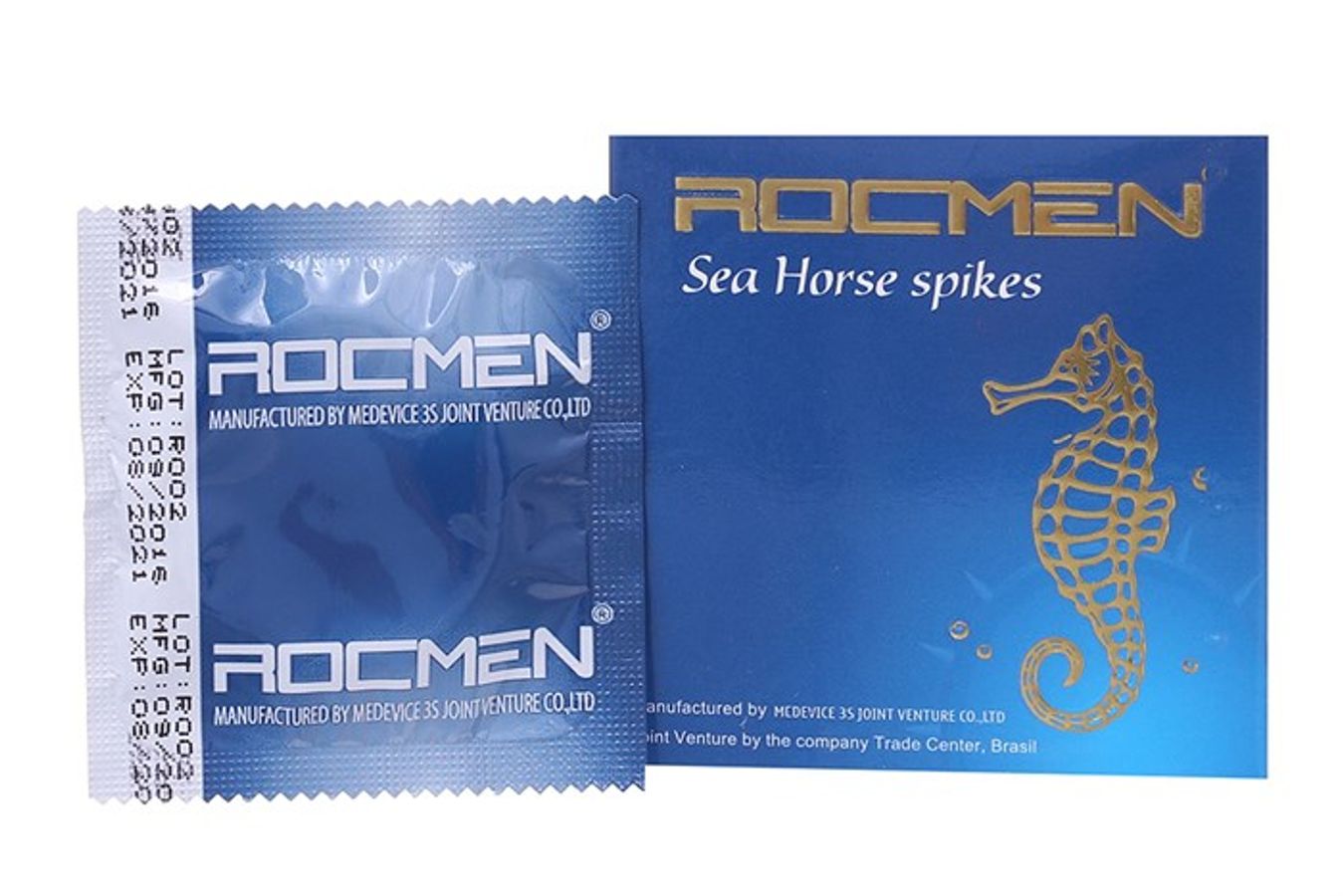 Bao cao su Rocmen Sea Horse Spikes (xanh) hộp 3 cái