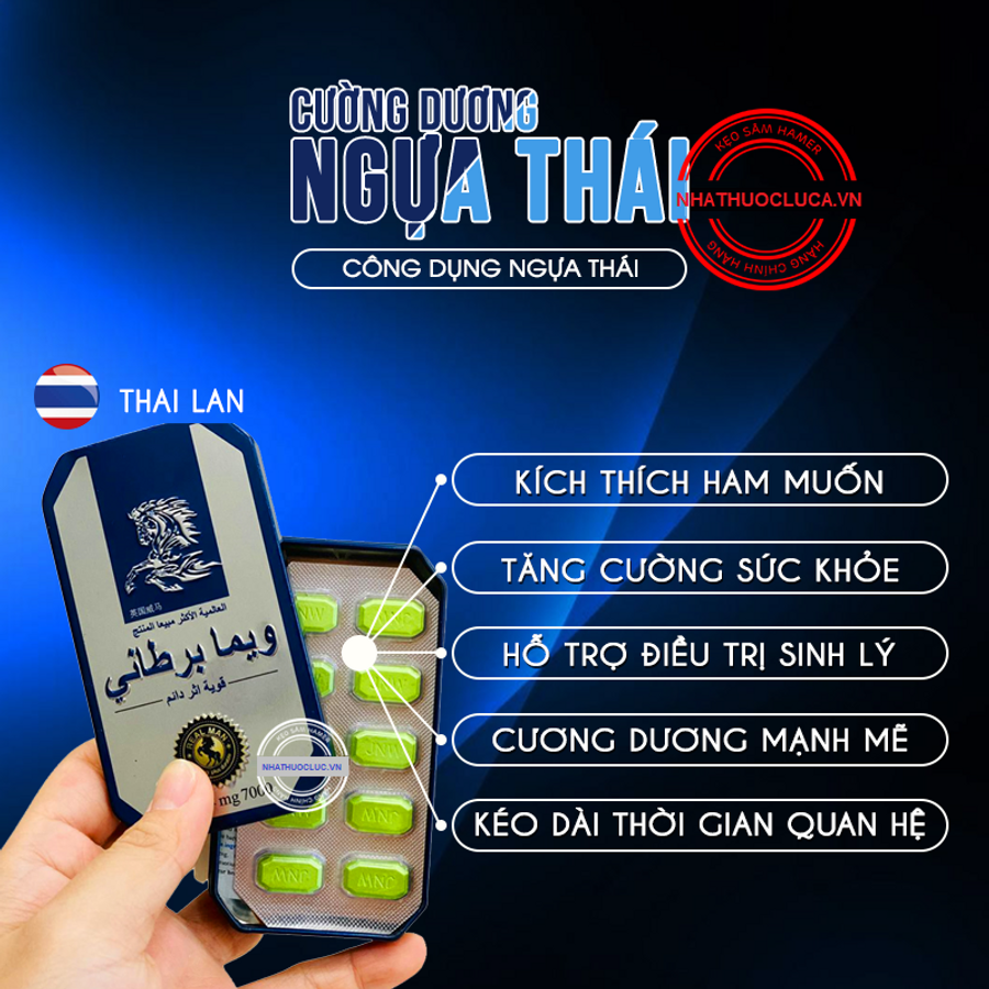 ( Hàng Chính Hãng Thái Lan) Ngựa Thái Chính Hãng Hộp 10 Viên, Cực Mạnh, Ko Tác Dụng Hoàn Tiền 