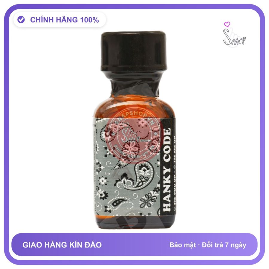 Poppers Hanky Code Gris 24ml USA chính hãng - chai 24ml, hương dịu không nồng, hàng chuẩn nhập khẩu - giao hàng che tên kín đáo