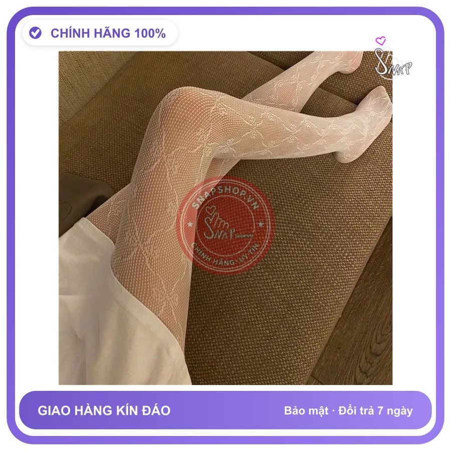 Quần Tất Lưới Hoạ Tiết Bướm Đen Trắng Xinh T935 Trắng chính hãng - co giãn thoải mái, chất vải mềm mát, đường may tỉ mỉ - giao hàng che tên kín đáo
