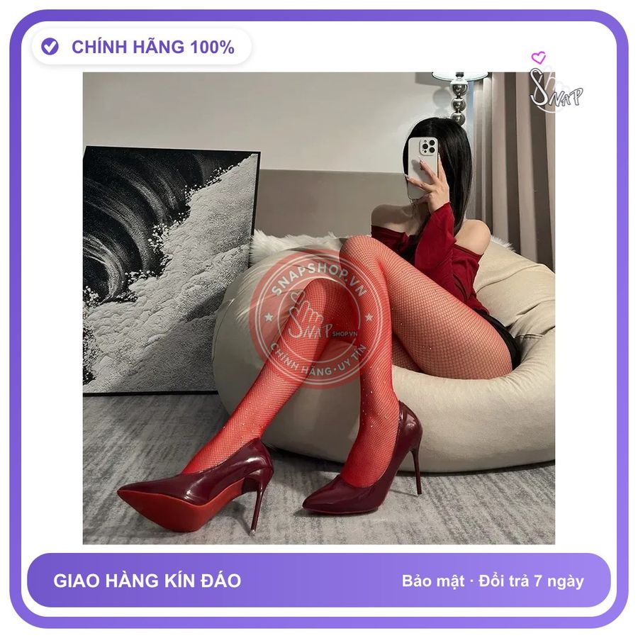 Quần Tất Lưới Đính Đá Lấp Lánh Thon Chân T912 Đỏ chính hãng - co giãn thoải mái, chất vải mềm mát, đường may tỉ mỉ - giao hàng che tên kín đáo