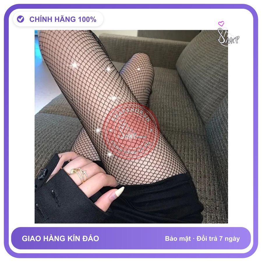 Quần Tất Lưới Đính Đá Lấp Lánh Thon Chân T912 Đen chính hãng - chất vải mềm mát, đường may tỉ mỉ, tôn dáng quyến rũ - giao hàng che tên kín đáo