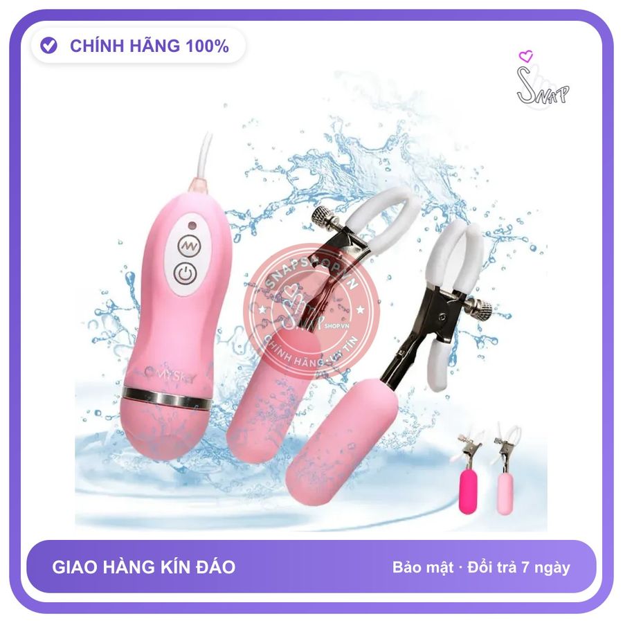 Kẹp Ti Rung OMYSKY Đầu Silicone, Chống Nước Hoàn chính hãng - 10 chế độ rung, sạc USB, điều khiển từ xa - giao hàng che tên kín đáo